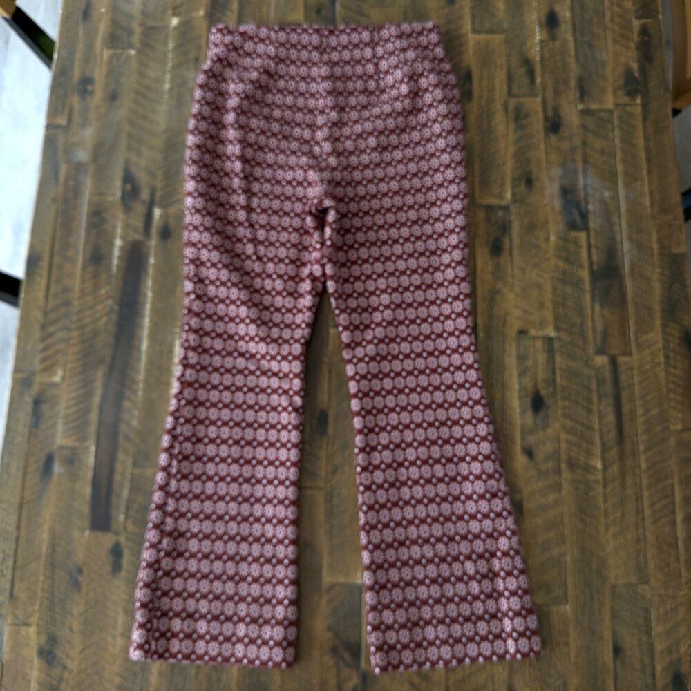 maeve anthropologie kick-flare cropped floral pants XS 70s Retro Hippie - Picture 3 of 6